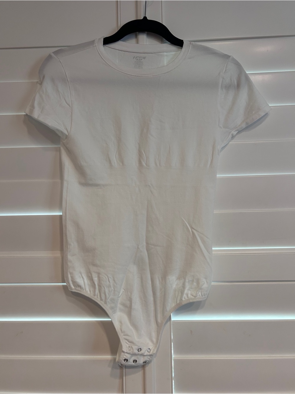 Yummie Bodysuit with Snap Closure White Size Large